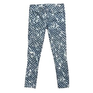 GAP 1969 Always Skinny Jeans Size 25 Blue Print Paint Splash Unique Rare